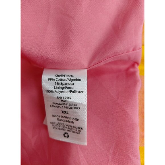 Free Assembly Womens XXL Pink & Yellow Checkered Blazer - Picture 3 of 9